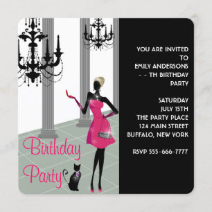 Convites Festa de Aniversário de Menina Mulher Qualquer Ida