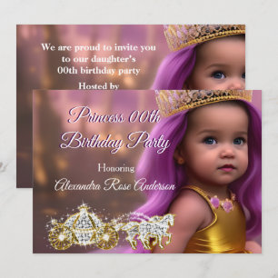 Convites Festa de Aniversário de Menina Princesa Carruagem 