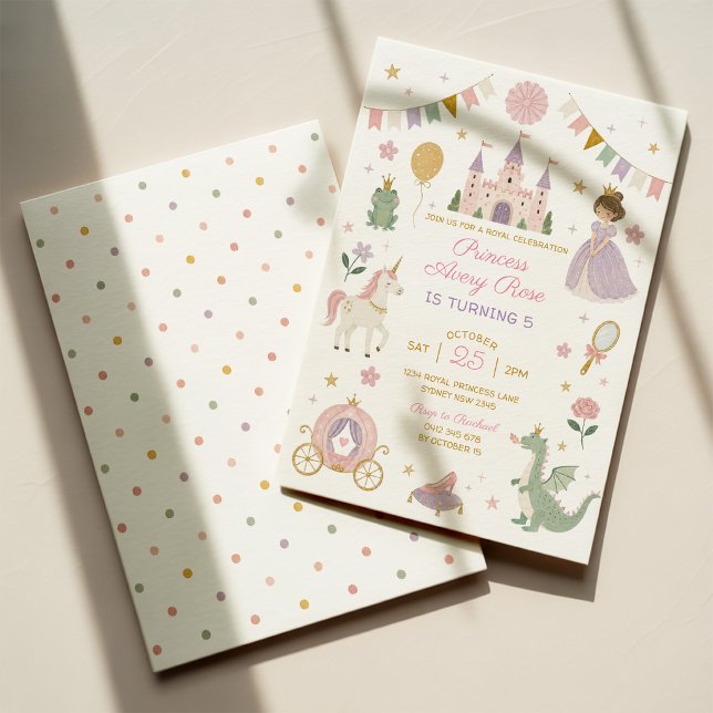 Convites Festa de Aniversário de Menina Princesa Conto de F (Criador carregado)