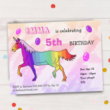 Festa de Aniversário de Menina Unicórnio Arco-Íris