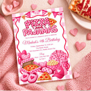 Convites Festa de Aniversário de Meninas Cor-de-Rosa com Pi