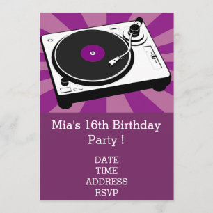 Convites Festa de aniversario de meninas de retrô legal fun