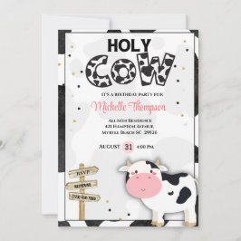 Convites Festa de aniversario de meninas de vaca sagrada