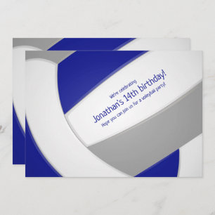 Convites festa de aniversario de meninas de vôlei da cinza