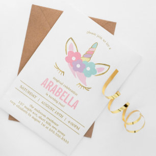 Convites Festa de aniversario de meninas do rosto do Unicó