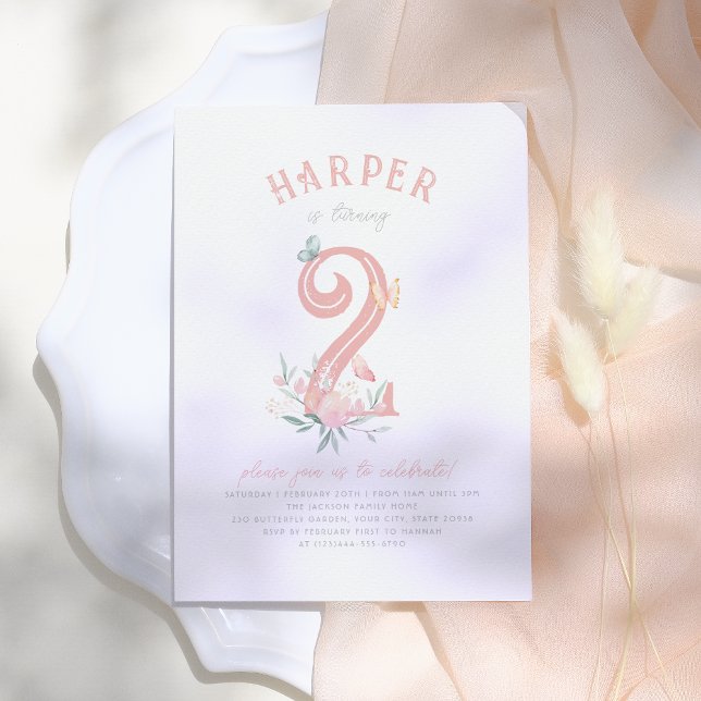 Convites Festa de aniversario de meninas rosa de conto de f (Criador carregado)