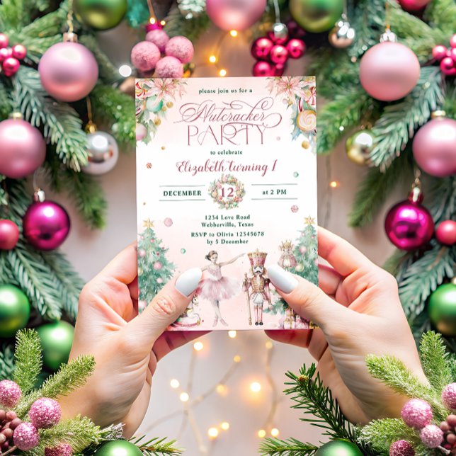 Convites Festa de aniversario de meninas rosa de quebra-cab (Criador carregado)