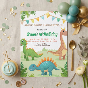 Convites festa de aniversário de menino com dinossauros col