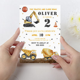 Convites Festa de aniversário de Menino de Veículos de Cons