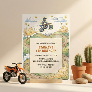 Convites Festa de Aniversário de Meninos Aventura de Moto d