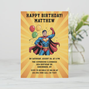 Convites Festa de Aniversário de Meninos Super-Heróis