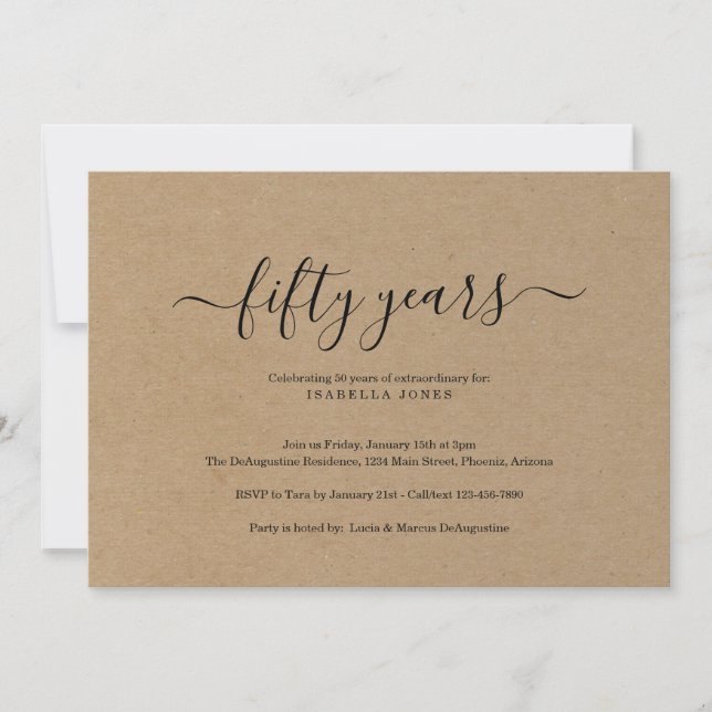 Convites Festa de aniversário de Milestone Adulta Papel Kra (Frente)