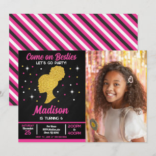Convites Festa de Aniversário de Moda das Melhores Amigas B