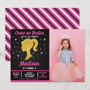 Convites Festa de Aniversário de Moda das Melhores Amigas B