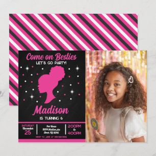 Convites Festa de Aniversário de Moda das Melhores Amigas B