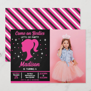 Convites Festa de Aniversário de Moda das Melhores Amigas B