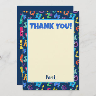 Convites Festa de aniversário de Monstros do Alfabeto ABC O