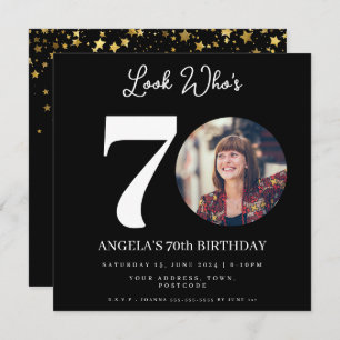 Convites festa de aniversário de Montagem de Fotos com 70 a