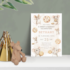 Convites Festa de aniversário de mouse e cookies