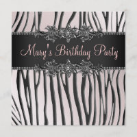 Festa de Aniversário de Mulher com Zebra Preta Ros