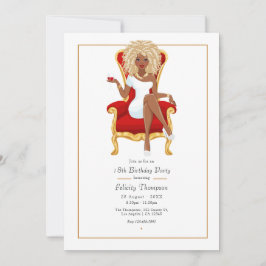 Convites Festa de aniversário de Mulher Negra