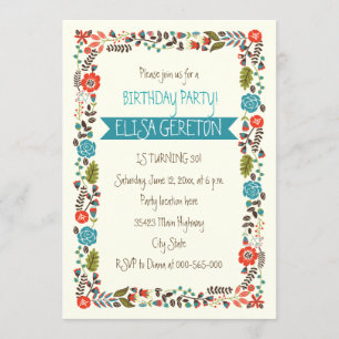 Convites festa de aniversário de mulheres das fronteiras f