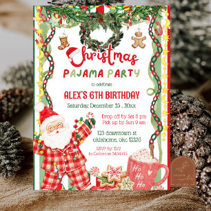 Convites Festa de Aniversário de Natal com Pijamas Excêntri