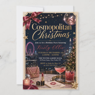Convites Festa de Aniversário de Natal Cosmopolita