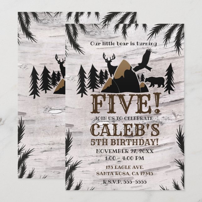 Convites Festa de aniversário de natureza selvagem russa ao (Frente/Verso)