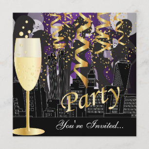 Convites Festa de aniversário de Noite das Meninas Roxo me