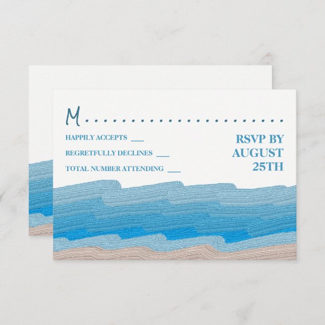 Convites Festa de aniversário de Ocean Beach RSVP (Frente/Verso)