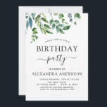 Convites Festa de aniversário de Orçamento Verde Botânico<br><div class="desc">Os Convites de festas de aniversários de Verde Verde Verde em Verde incluem uma bela e elegante tipografia de roteiro com verde moderno e elegante para a festa de aniversário de 16,  18,  21ruas,  30,  40,  50,  60 anos,  70.</div>