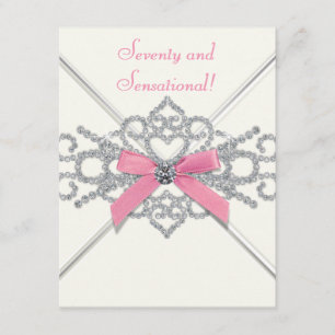 Convites Festa de aniversário de Ouros Brancos Rosa Séculos