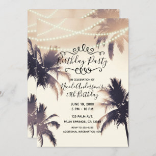 Convites Festa de aniversário de Palmeiras Tropicais e Luze