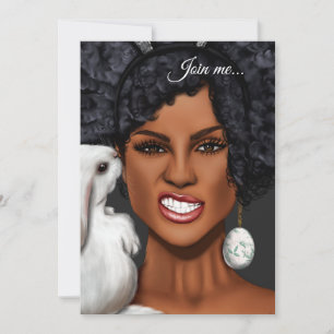 Convites Festa de aniversário de Páscoa da Mulher Negra