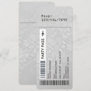 Convites Festa de aniversário de Passagem de Embarque de Da