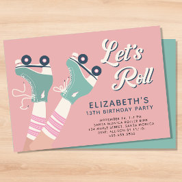 Convites Festa de aniversário de patinação do cilindro