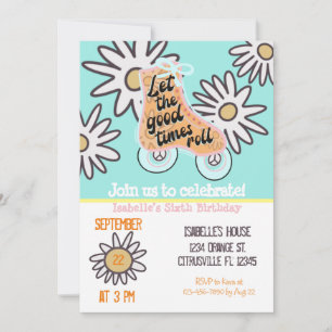 Convites Festa de aniversário de patinação do cilindro