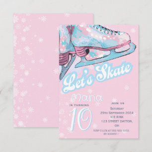 Convites Festa de aniversário de patinação no gelo "Vamos p