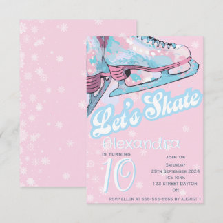 Convites festa de aniversário de patinagem de gelo figura "