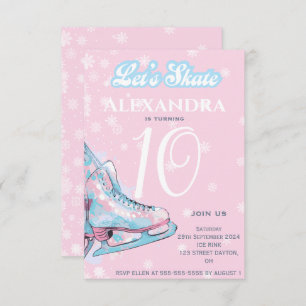 Convites festa de aniversário de patinagem de gelo figura "