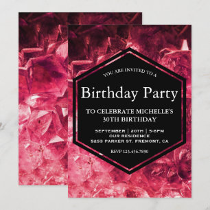 Convites Festa de aniversário de Pedra Vermelha do Ruby