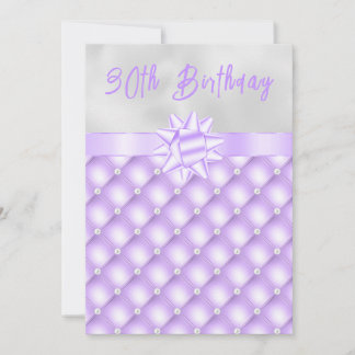 Convites Festa de aniversário de Pérolas Púrpura e Prateada