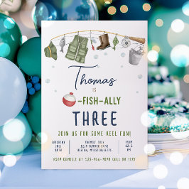Convites Festa de aniversário de pesca O-Fish-Ally Birthday