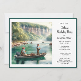 Convites Festa de aniversário de Pesca para Amigos Familiar
