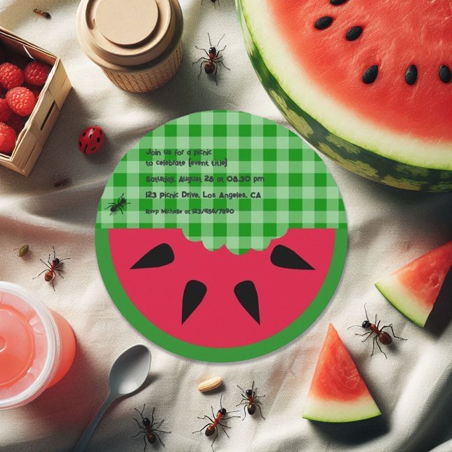 Convites Festa de aniversário de Picnic do CHURRASCO de Ver (Summer BBQ Picnic Birthday Party Customizable Invitation)