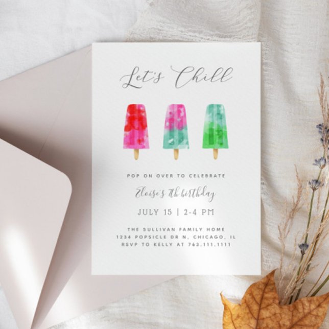Convites Festa de aniversário de picolé deixa arrefecer (Criador carregado)