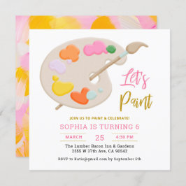 Convites Festa de aniversário de pintura de pintura de vamo