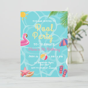 Convites Festa de aniversário de piscina, Piscinas, Festa d