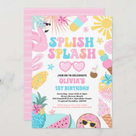 Convites Festa de aniversário de Piscina Tropical de piscin